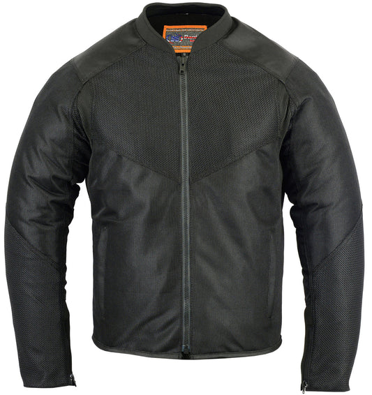 Full Front  Men's Ventilated Mesh Motorcycle Jacket – Sporty, All-Season