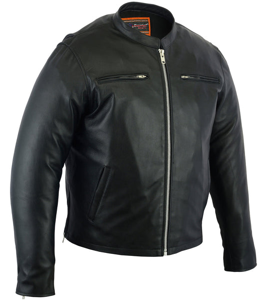 DS Men’s Black Sporty Cruiser Jacket with Removable hood