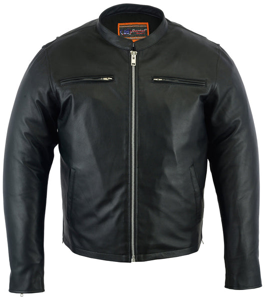 DS Men’s Black Sporty Cruiser Jacket with Removable hood