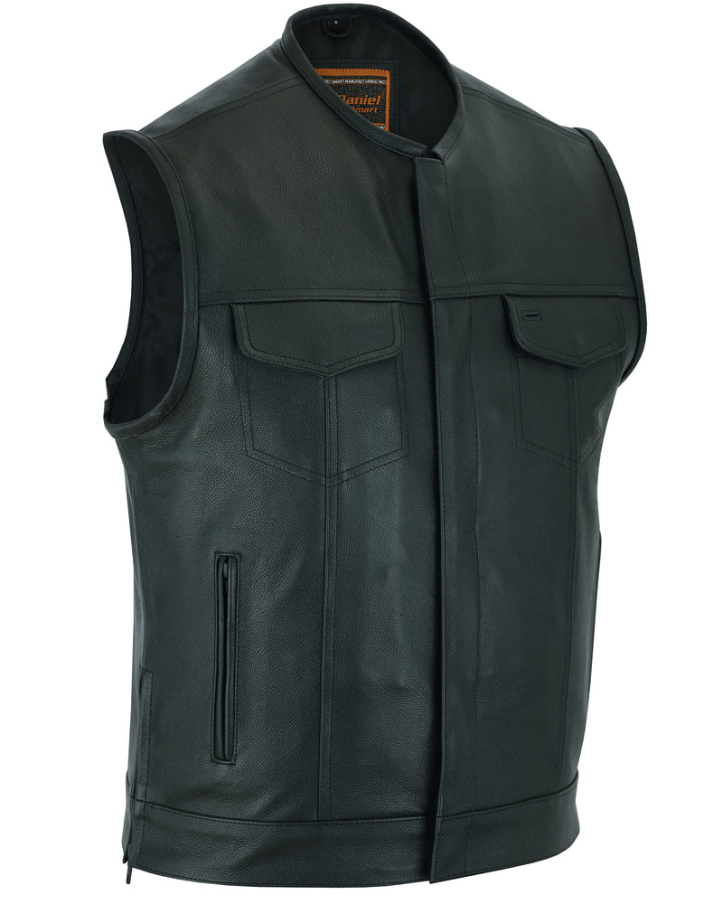 DS Eclipse Black Motorcycle Vest - Hidden Smart Access Pockets & Durable Lining
