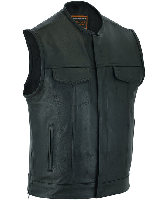DS Eclipse Black Motorcycle Vest - Hidden Smart Access Pockets & Durable Lining