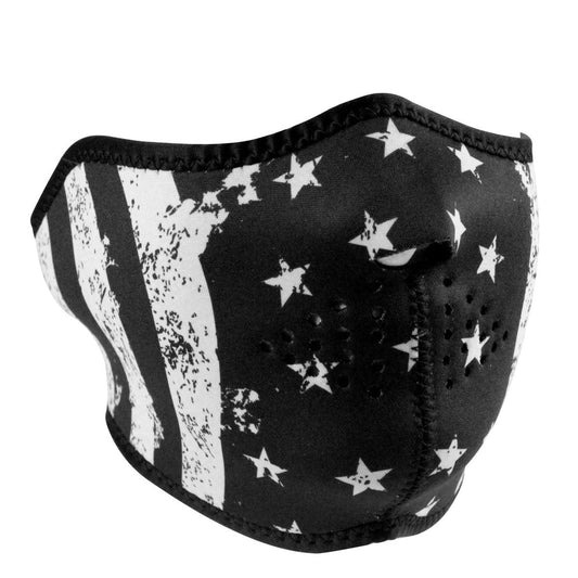 ZAN® Half Mask- Neoprene- Black and White Flag