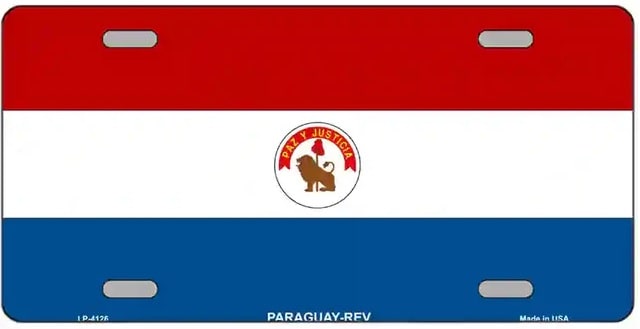 Paraguay-REV Flag Metal Novelty License Plate