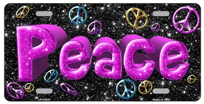 Peace Sign Collage Vanity License Plate