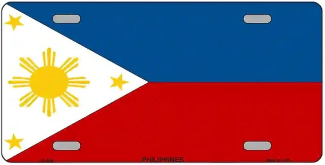 Philippines Flag Metal Novelty License Plate