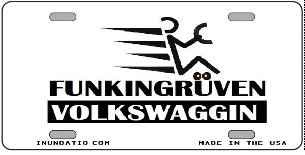 Volkswagen Funkingruven White Vanity License Plate