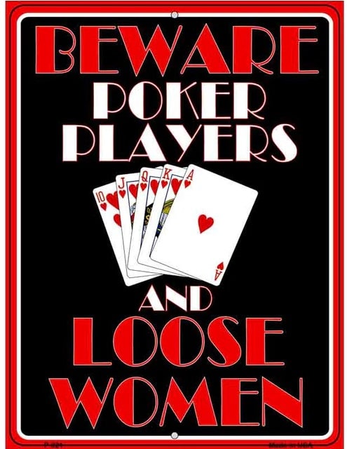 Poker Players Metal Novelty Sign