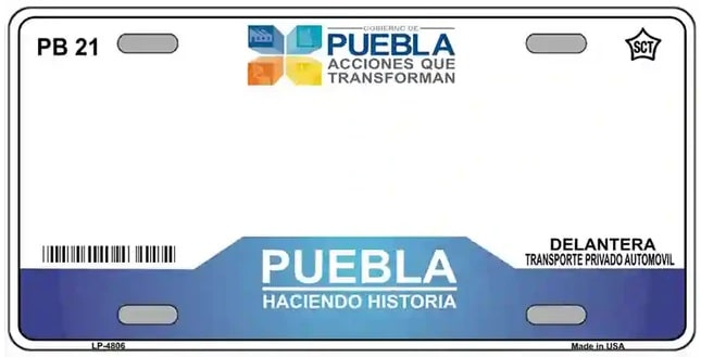 Puebla Mexico Novelty Metal License Plate Tag