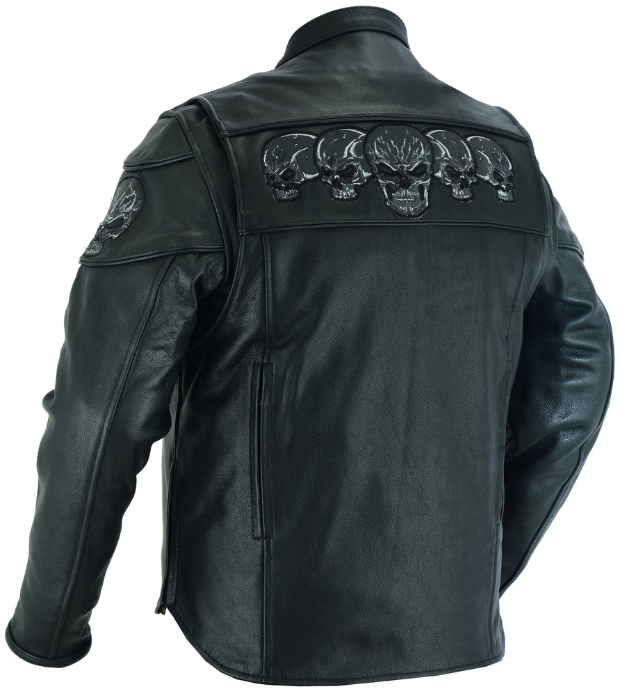 DS Men’s Black Reflective Skulls Scooter Jacket