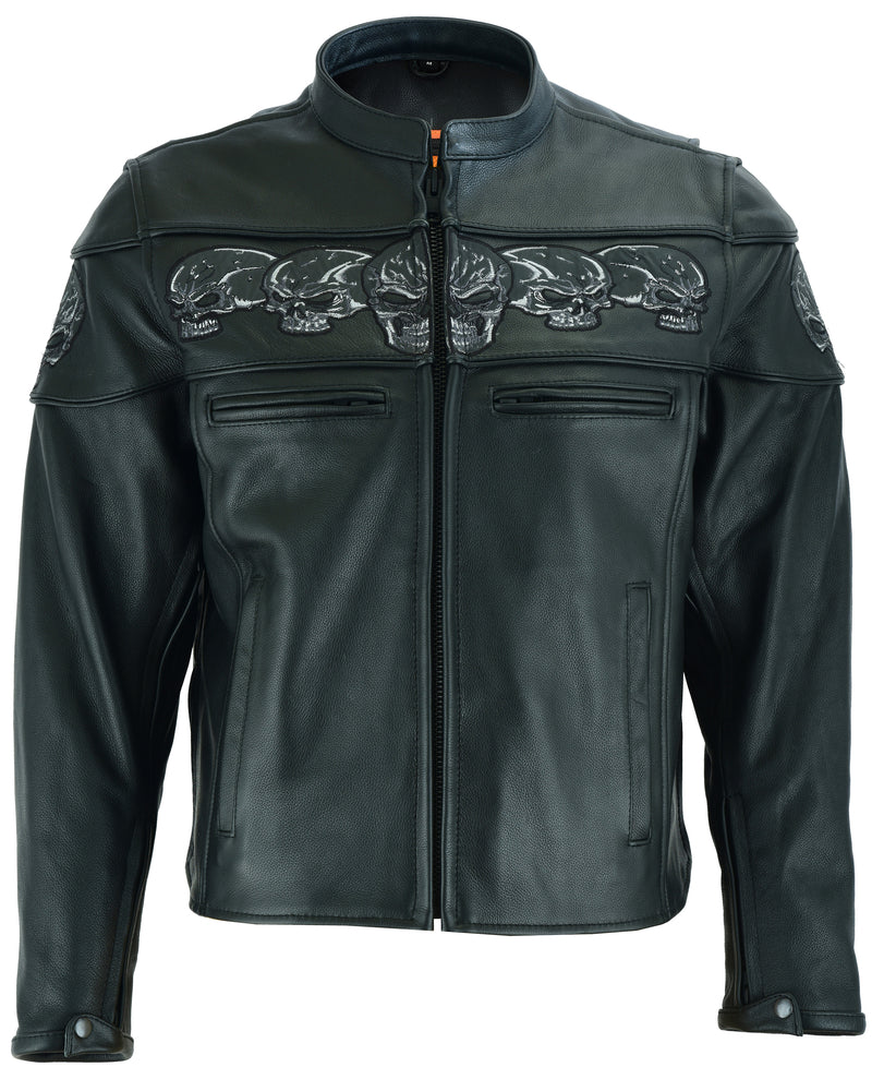 DS Men’s Black Reflective Skulls Scooter Jacket