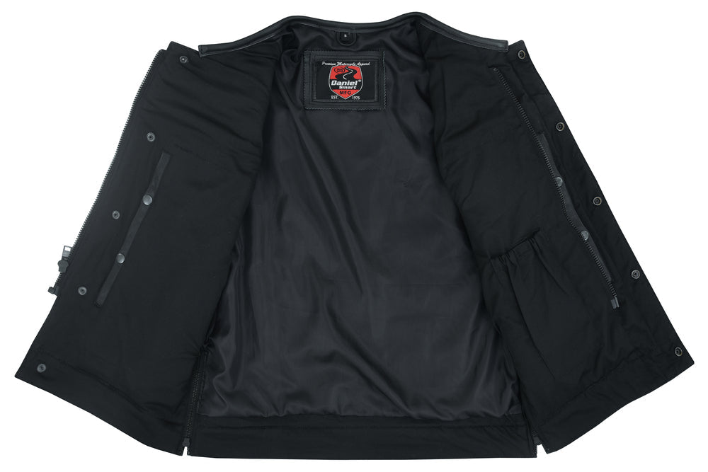 DS Black Horse Men's Leather Motorcycle Vest