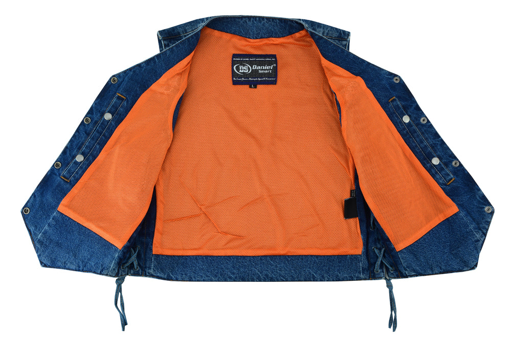 Liner DM Women's 6 Pocket Denim Utility Vest - Blue