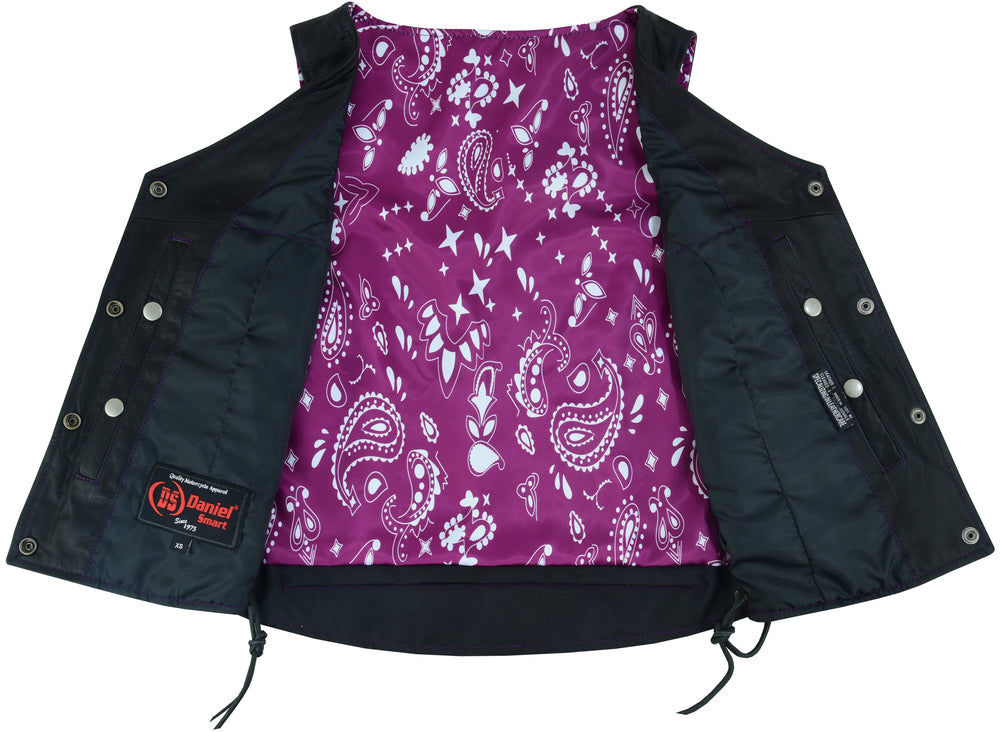 Liner Purple Paisley Biker Girl Vest