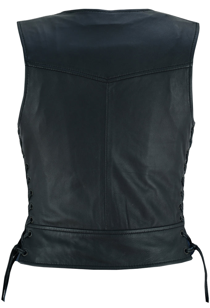Back Of DS Women's Lightweight Vest with Rivets Detailing