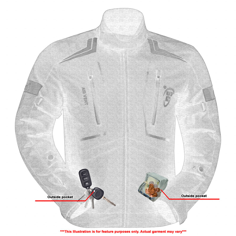 DS Flight Wings - Mens Textile Motorcycle Jacket - Black