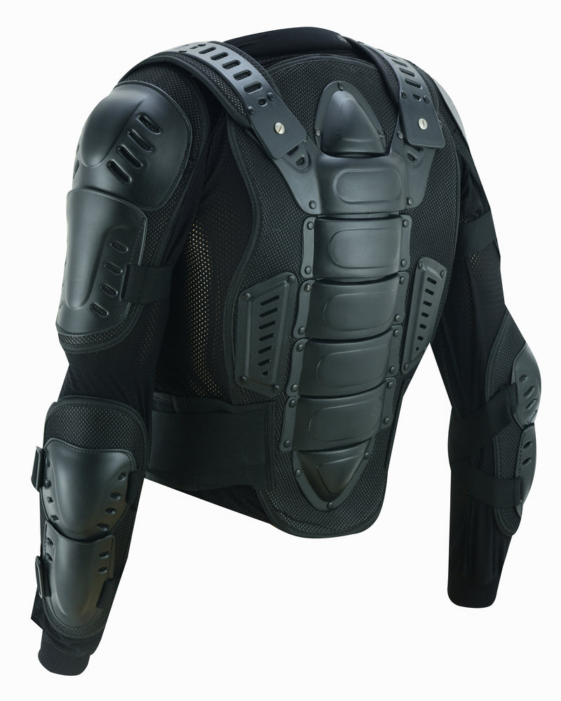 Rear Angle Full Protection Body Armor - Black