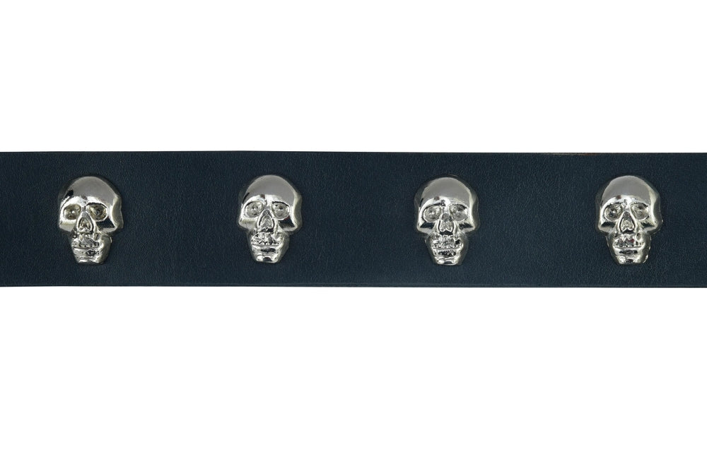 Skull Heads BLT Black Genuine Leather Belt