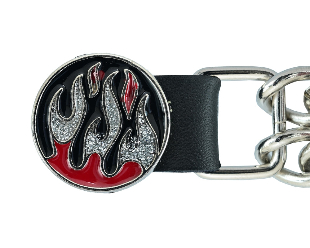 Flame Design Vest Extender - Flame Red/Silver