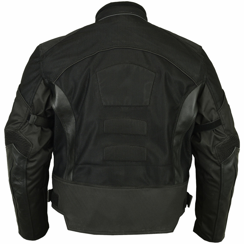 DS Mens Leather & Mesh Motorcycle Jacket – Waterproof Liner