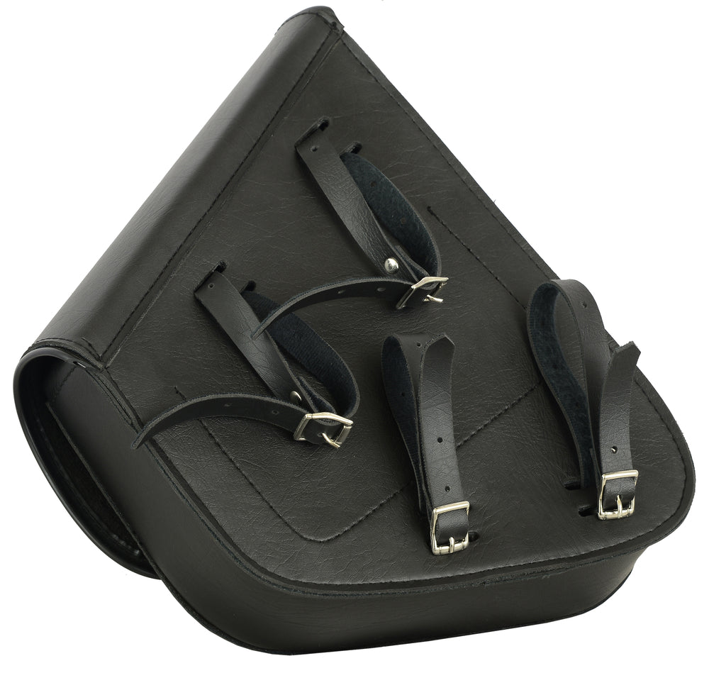 Straps Left Side Premium Leather Swing Arm Bag W/ Buffalo Snaps