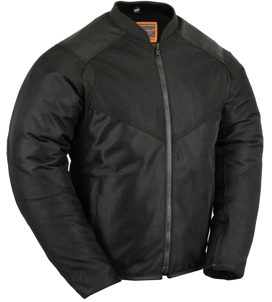 Angle View Men's Ventilated Mesh Motorcycle Jacket – Sporty, All-Season
