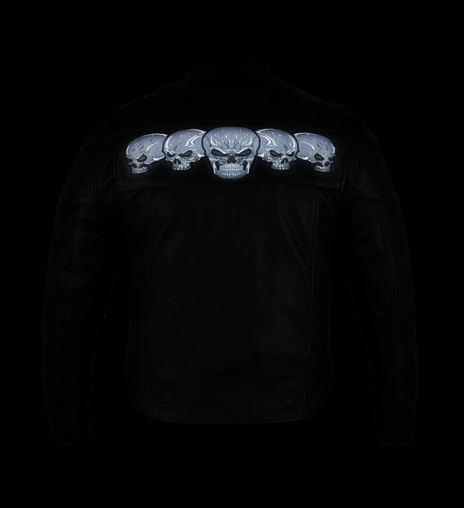 DS Men’s Black Reflective Skulls Scooter Jacket