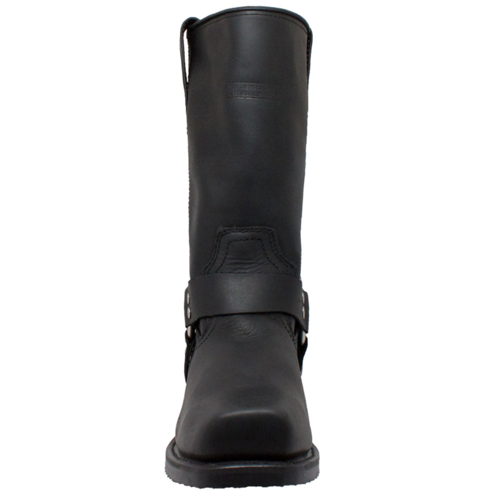 Front View Men's Harness Leather Boot-PU Insole