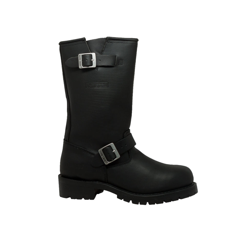 1440 Men's Black Leather Engineer Soft Boots