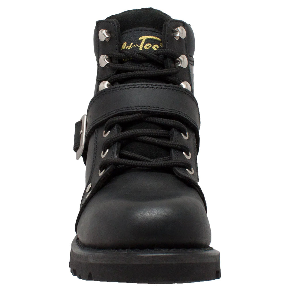 Front Women's YKK Zipper Black Biker Boot