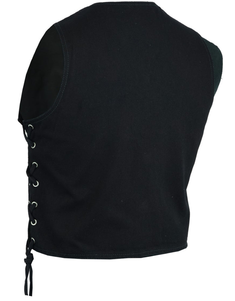 Back View DM Kid's Denim Side Lace Vest