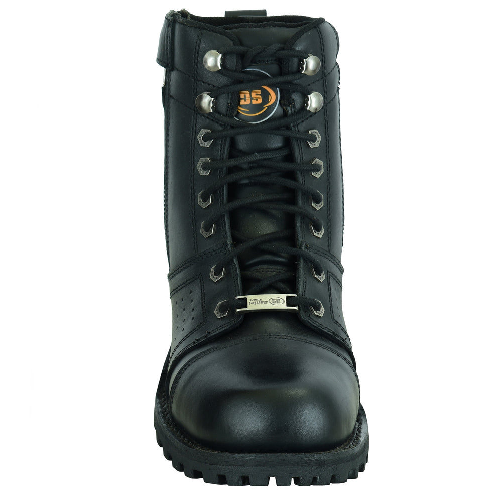 Front View DS Men's 6'' Side Zipper Plain Toe Boot W/Perforation