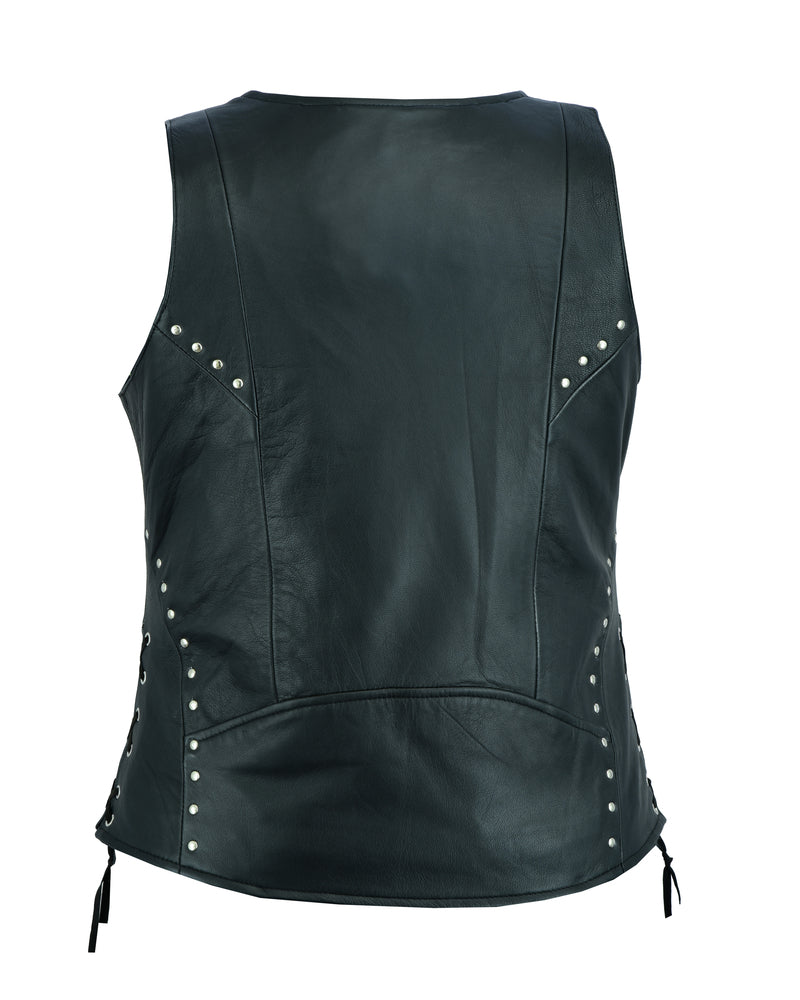 Full Rear DS Women's Open neck Vest with Lacing Details