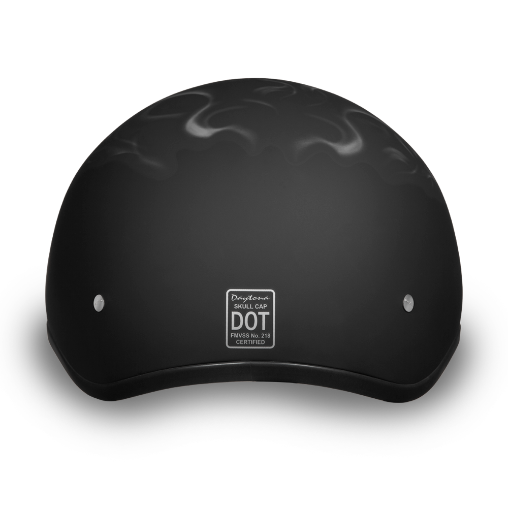 Rear View D.O.T. DAYTONA SKULL CAP - W/ PISTONS SKULL