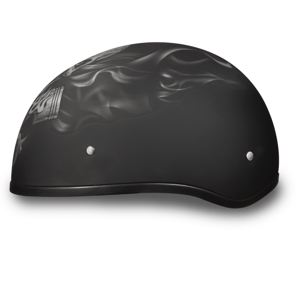 Side View D.O.T. DAYTONA SKULL CAP - W/ PISTONS SKULL