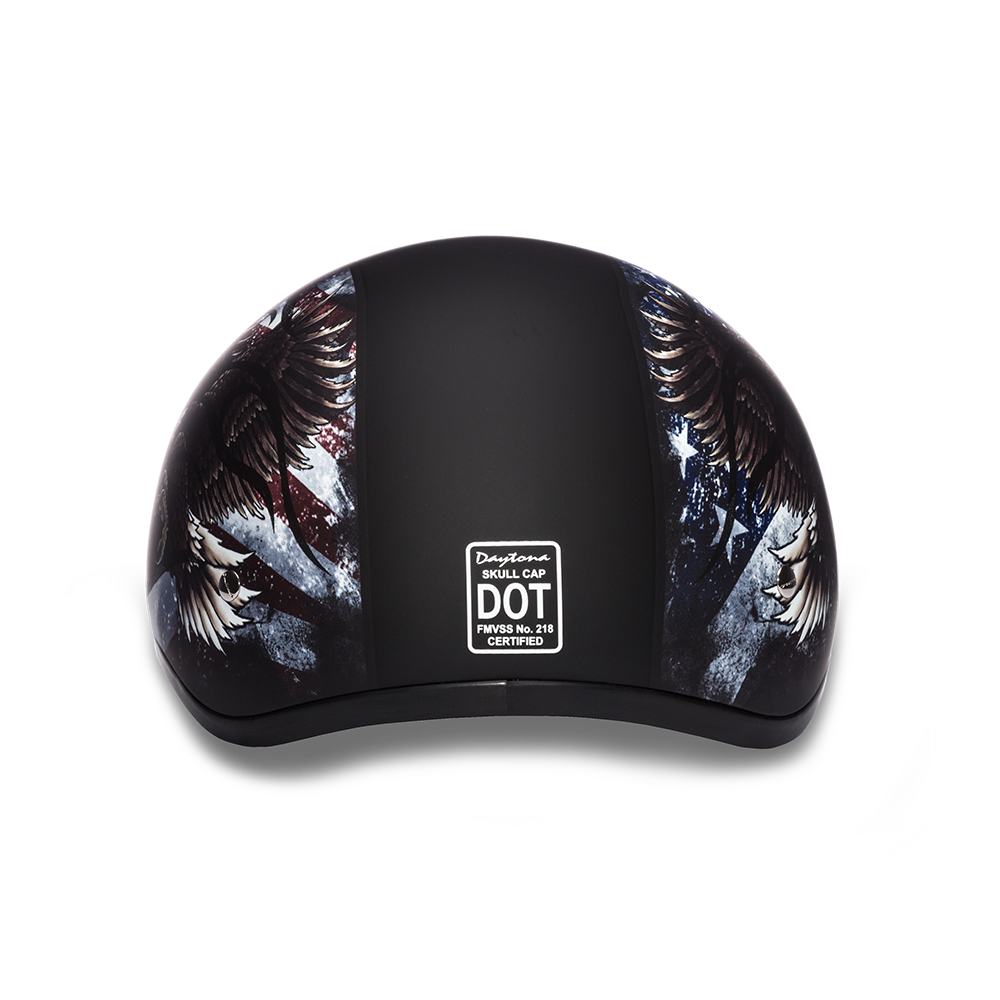 Rear View D.O.T. DAYTONA SKULL CAP - W/ USA