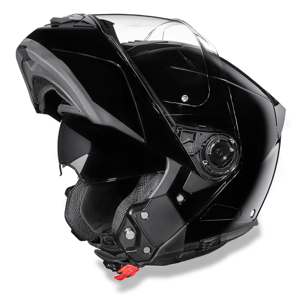 Visor Up D.O.T. DAYTONA GLIDE - HI-GLOSS BLACK HELMET