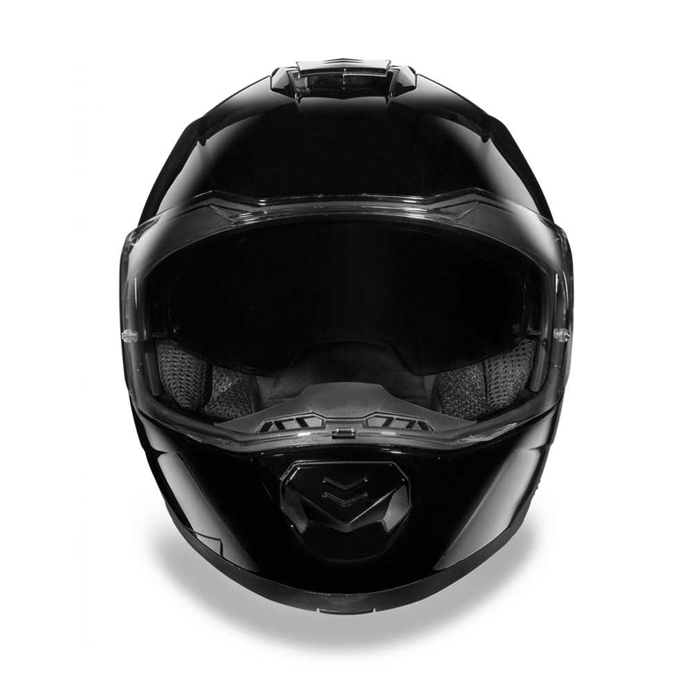 Full Front View D.O.T. DAYTONA GLIDE - HI-GLOSS BLACK HELMET