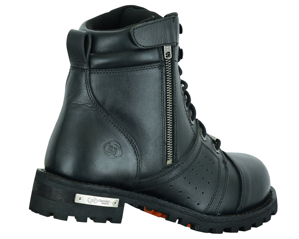Side View DS Men's 6'' Side Zipper Plain Toe Boot W/Perforation