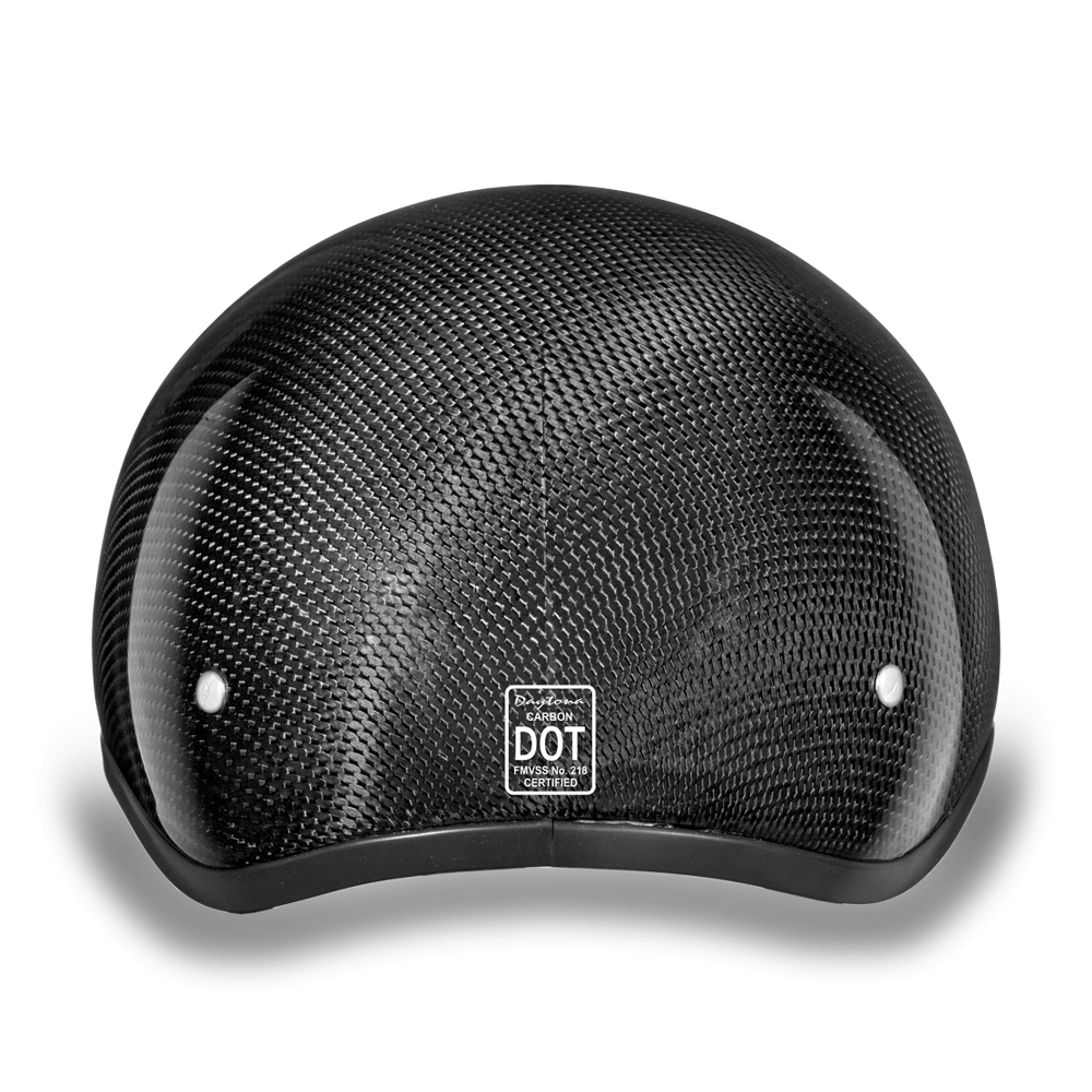 Back Side D.O.T. DAYTONA SKULL CAP W/O VISOR- GREY CARBON FIBER