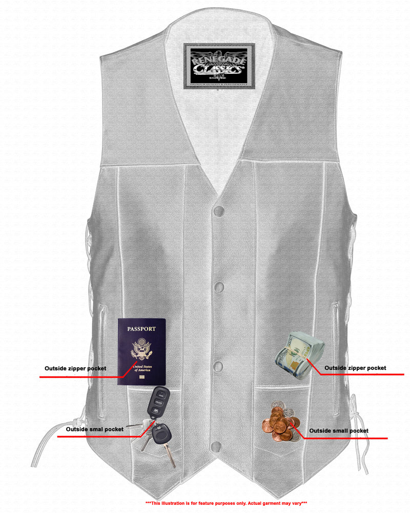 Xray View Men's Line Ranger Multi-Pocket Motorcycle Vest - Black