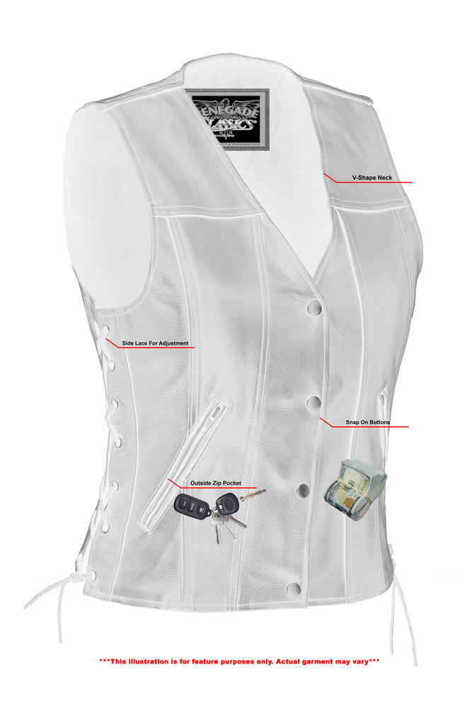 Side Xray Ella Leather Ladies Vest