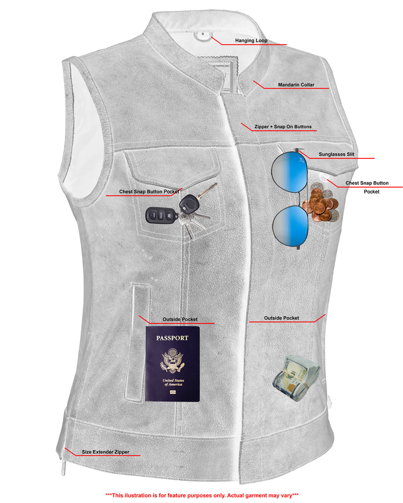 DS  Women's Premium Single Back Panel Concealment Vest - GRAY