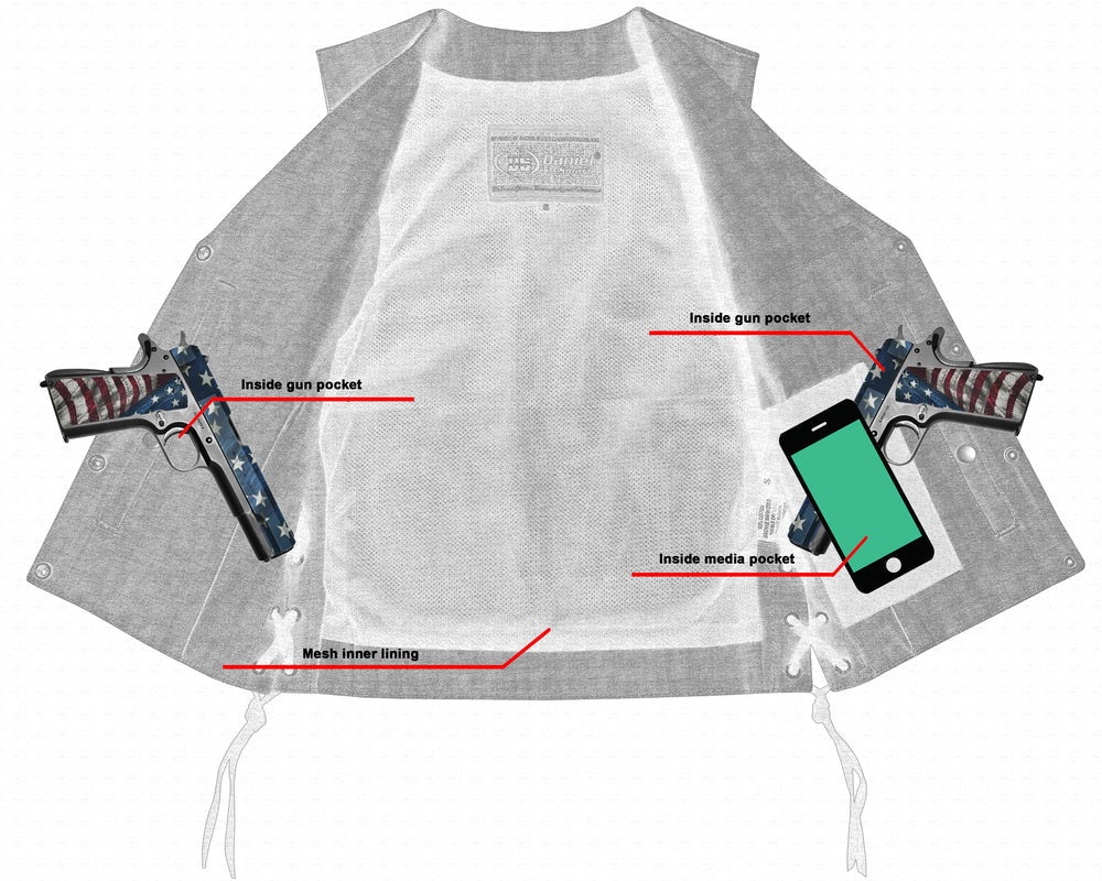 Xray Liner DM Women's Rough Rub-Off Raw Finish Broken Gray Denim Vest