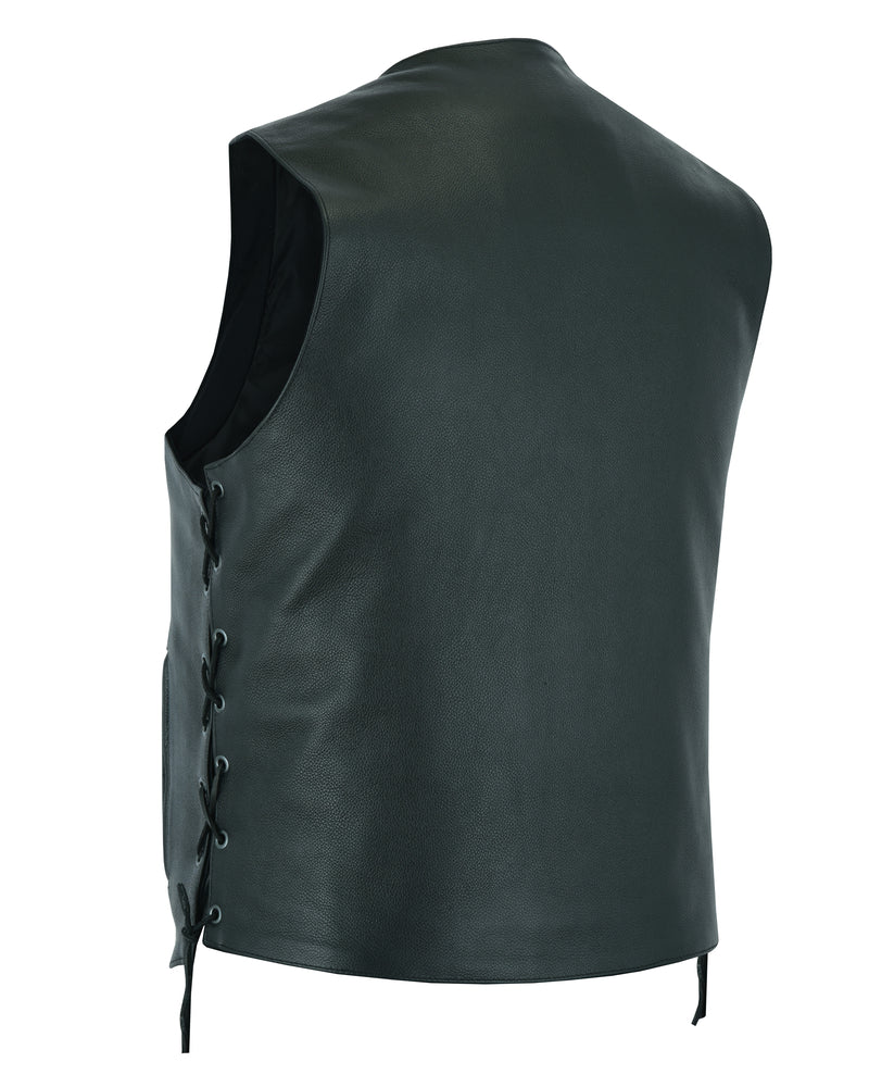 Laces Men's Line Ranger Multi-Pocket Motorcycle Vest - Black