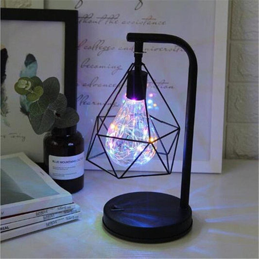 Retro Iron Art Minimalist Table Lamp Reading Lamp Vintage Night Lamp for Bar Bedroom Bedside Lighting Home Deco Lamp Bedside New Cute Study Lamps for Bedroom Décor