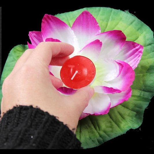 Romantic Lotus Lamps Wishing Water Floating Candle Light Birthday Wedding Party Decoration Lotus LED Candle Floating Candle Lights Up When It Meets Water Battery Powered Flameless Candle Light Waterproof Night Light For Festival Wedding Home Garden Pond