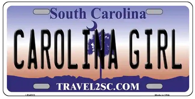South Carolina Girl Novelty License Plate