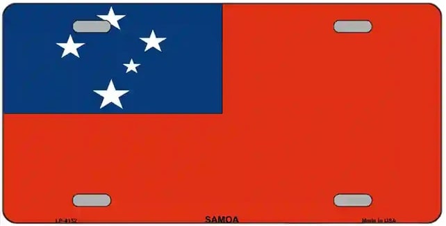 Samoa Flag Metal Novelty License Plate Style Sign