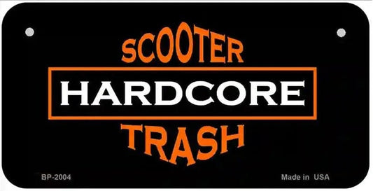 Hardcore Scooter Trash Black Bicycle License Plate