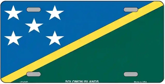 Solomon Islands Flag Metal Novelty License Plate Style Sign